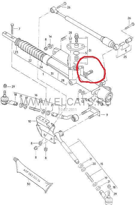 Ремонт рулевой рейки для Audi 80 Б4