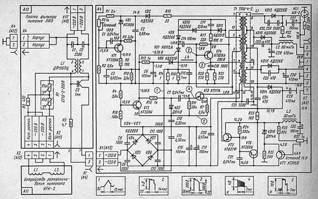 Лабораторный блок источник питания из БП МП-3-3 от телевизора