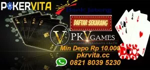 bermain poker online pada situs Pokervita dengan minimal deposit hanya dengan Rp 10.000 saja T471232